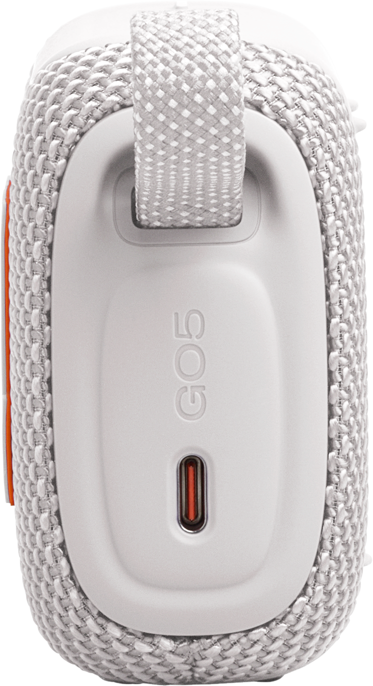 Altoparlante bianco con logo GO5 e porta USB-C.