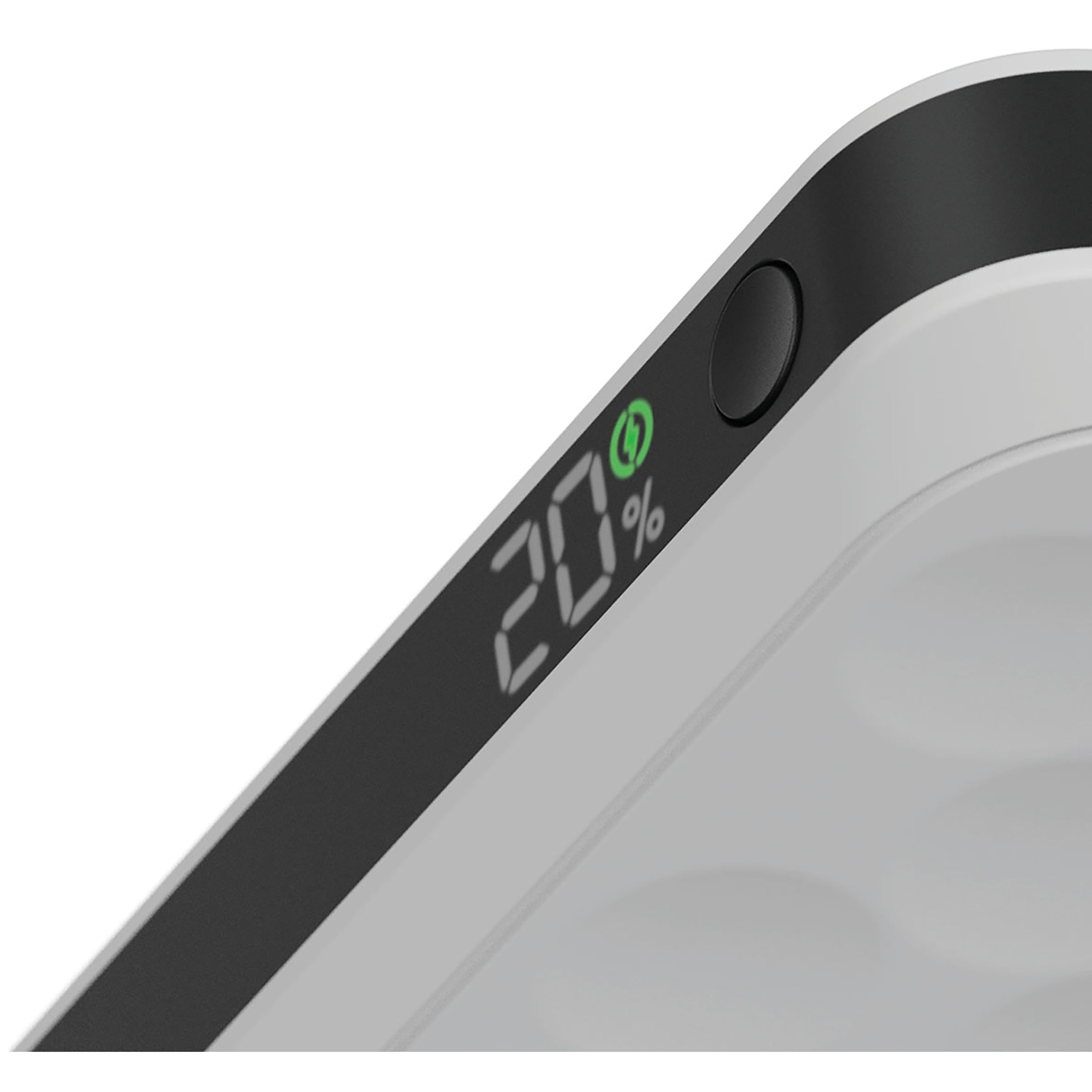 A digital display shows 20% and a charging icon.