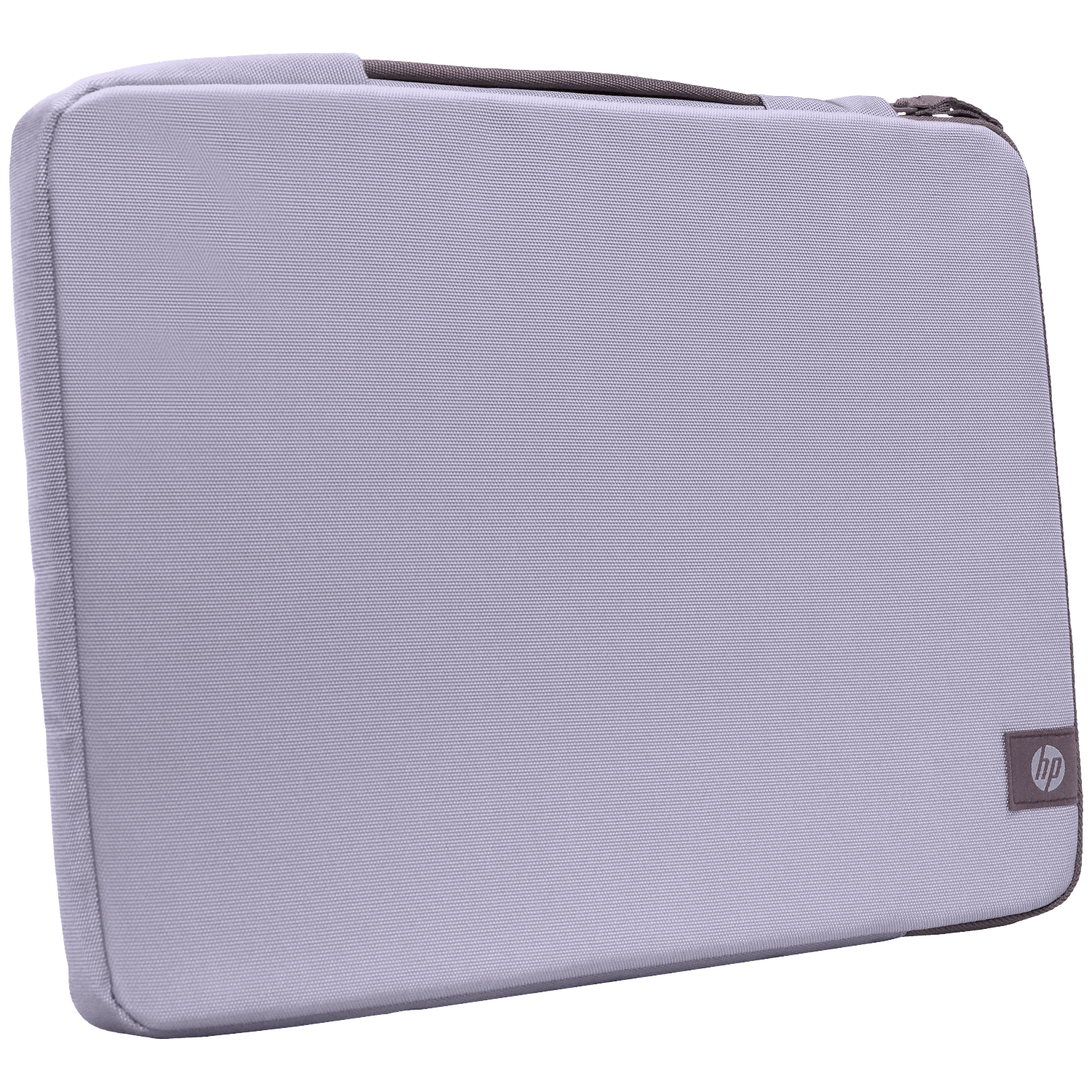Gray HP laptop sleeve with a handle and zipper.