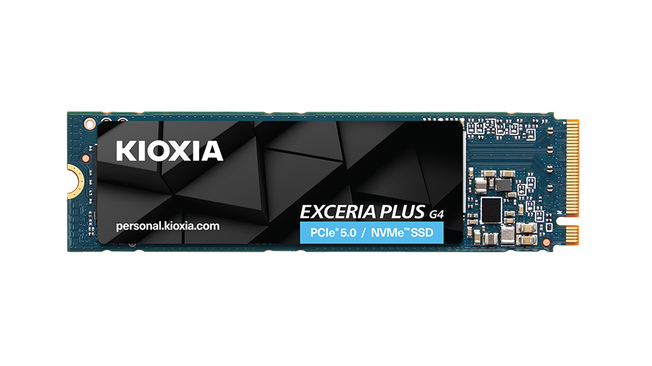 PCIe 5.0 bağlantılı Kioxia Exceria Plus G4 NVMe SSD.