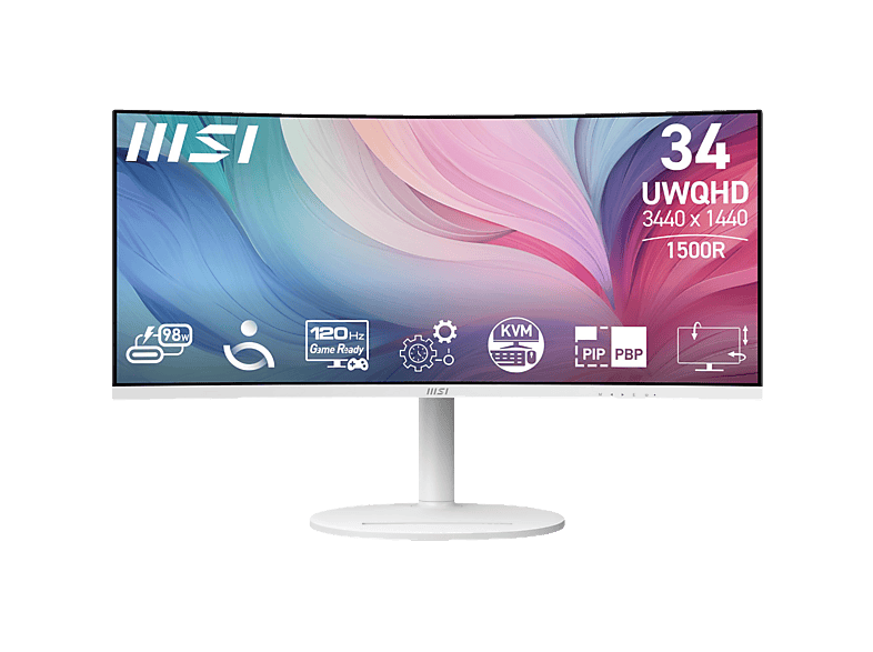 MSI Modern MD342CQPWDE 34 Zoll  UWQHD  Monitor  4 ms Reaktionszeit 120 Hz 
