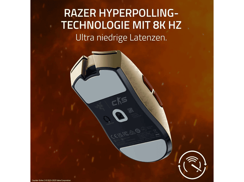 Razer Viper V3 Pro Counter-Strike 2 Dragon Lore Edition gold/rot; Gaming Mouse — Foto 3 von 5