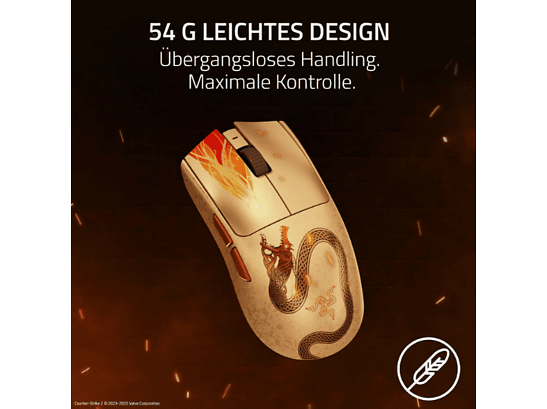 Razer Viper V3 Pro Counter-Strike 2 Dragon Lore Edition gold/rot; Gaming Mouse — Foto 5 von 5