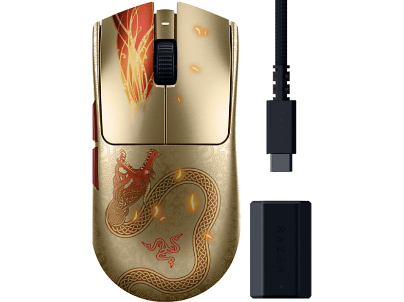 Razer Viper V3 Pro Counter-Strike 2 Dragon Lore Edition gold/rot; Gaming Mouse