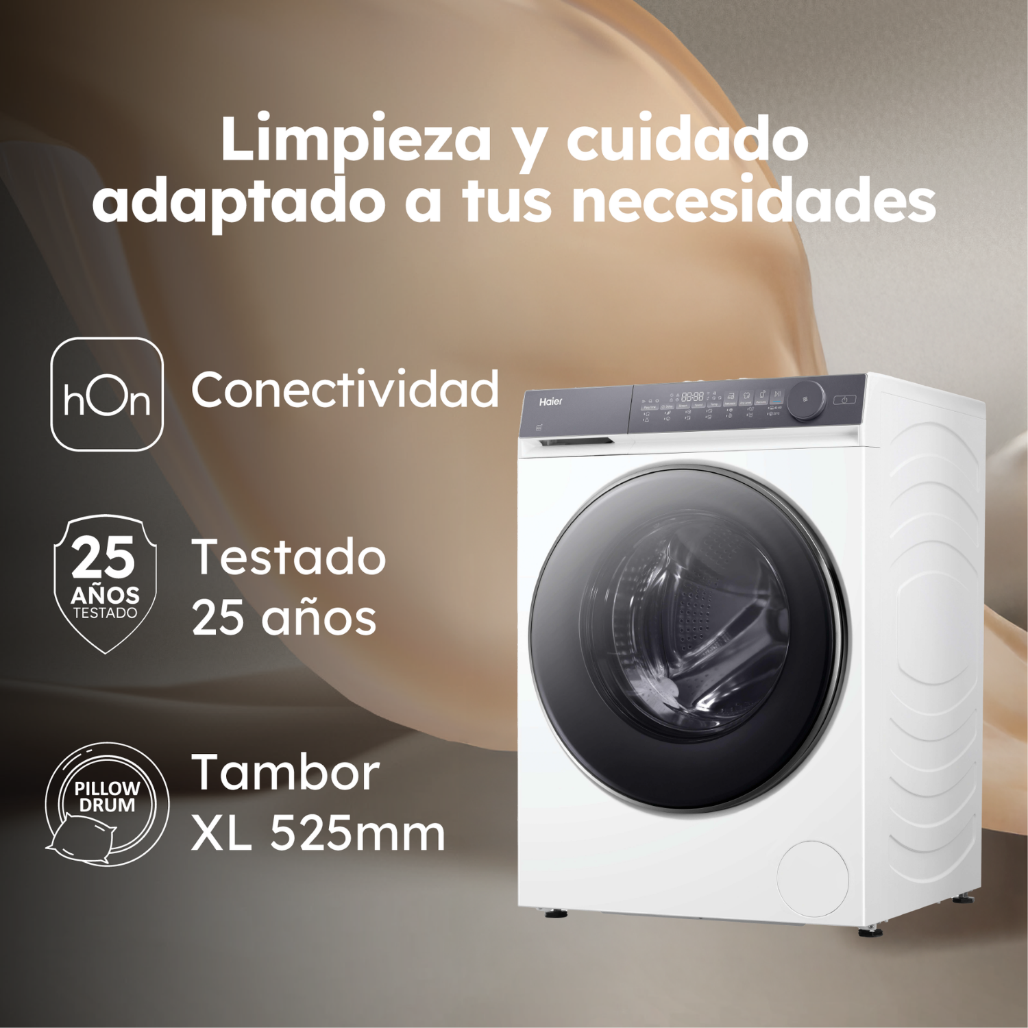 Limpieza y cuidado adaptado a tus necesidades: conectividad hOn, testado 25 años y tambor XL 525 mm