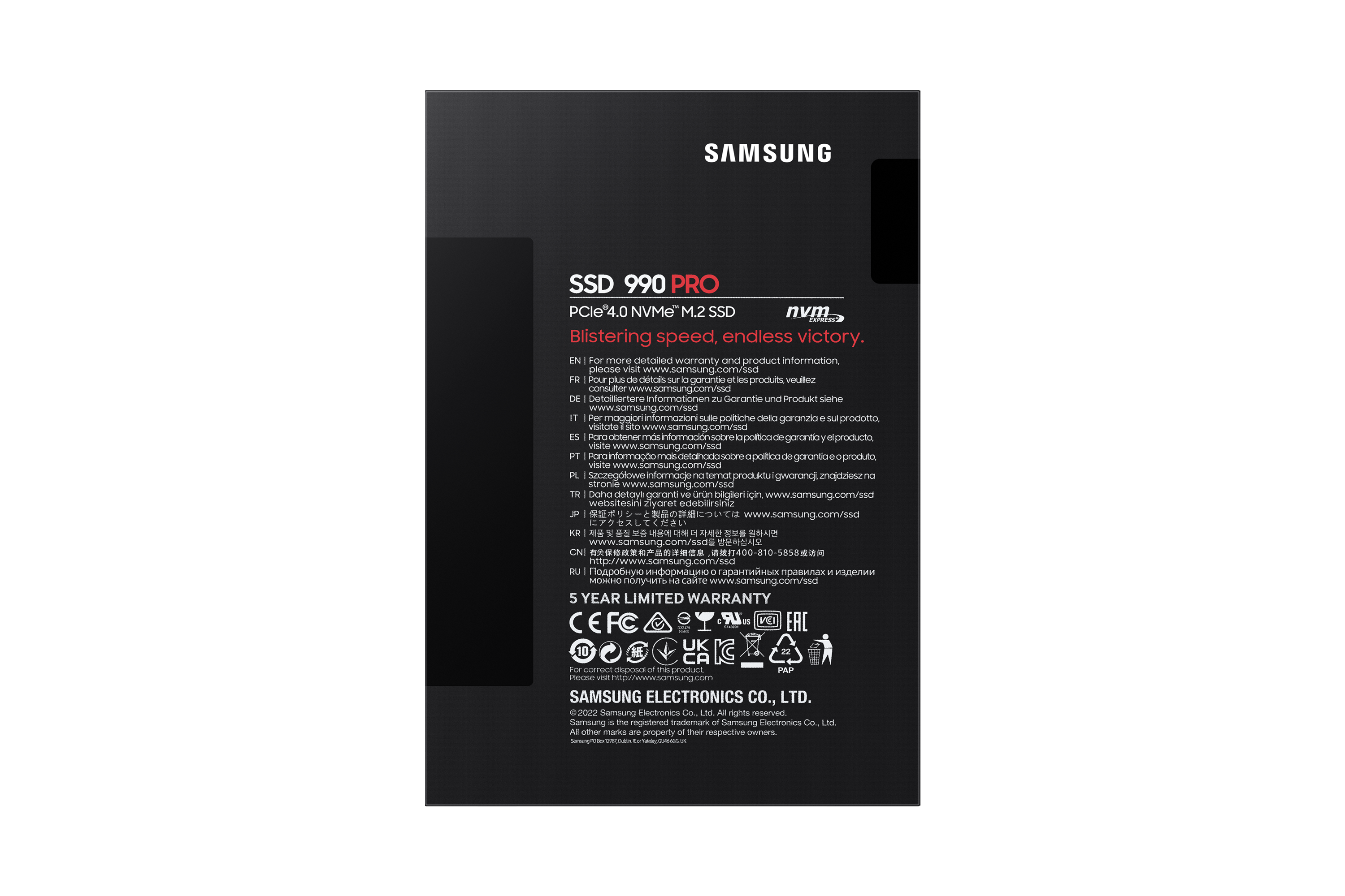 Samsung SSD 990 PRO z NVMe Express i 5-letnią gwarancją.