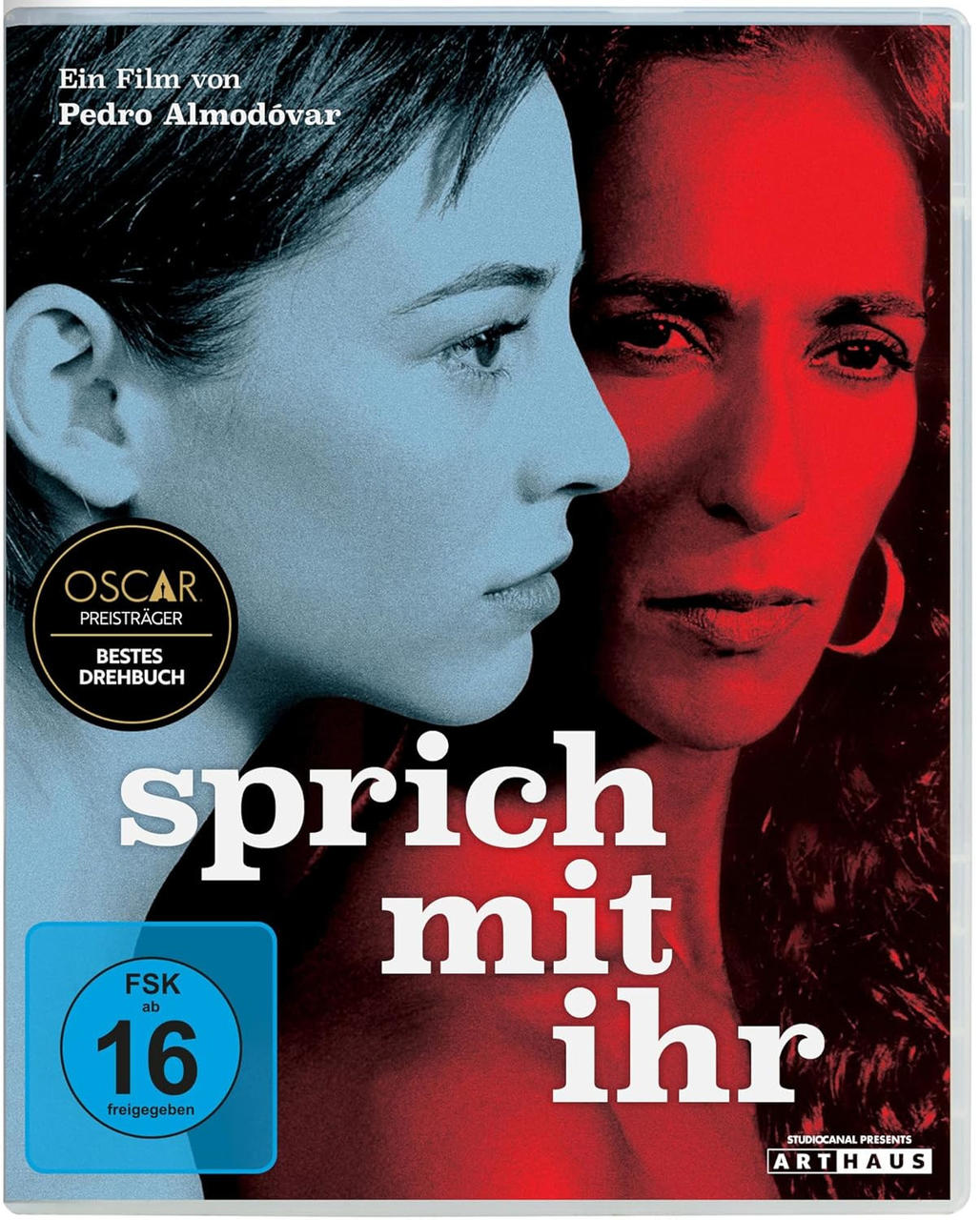 Filmplakat: Zwei Frauen, eine blau, eine rot. Oscar-Preisträger. FSK 16.