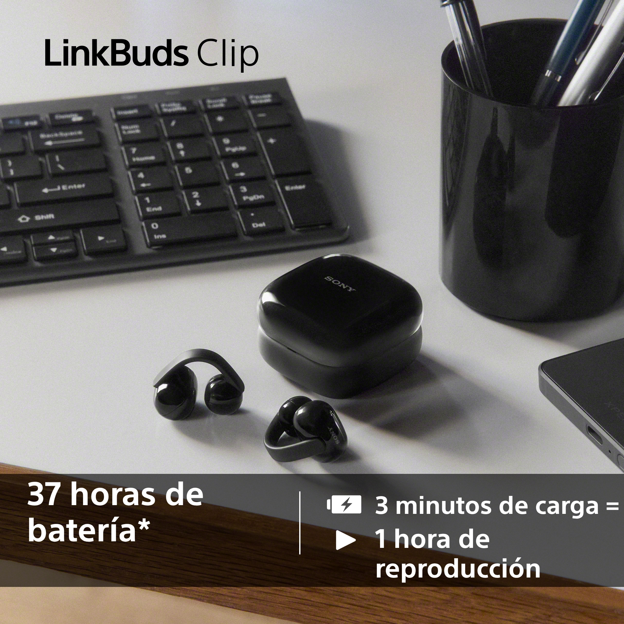 37 horas de batería* 3 minutos de carga = 1 hora de reproducción