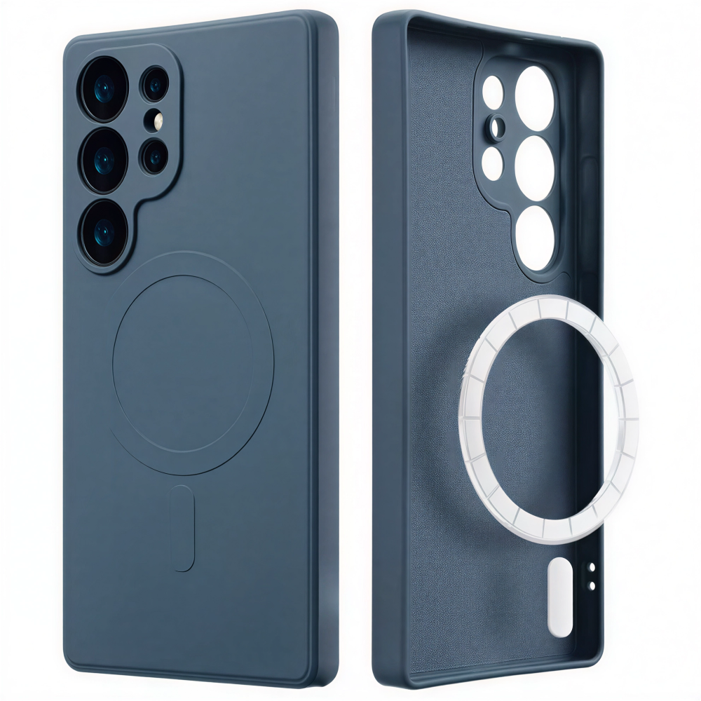 CASE AND PRO Samsung Galaxy S26 Ultra TPU+PC mágneses szilikon tok, sötétkék (MAG-S26U-BL)