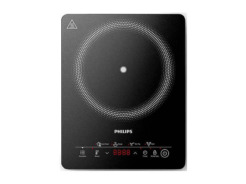 PIASTRA A INDUZIONE PHILIPS Serie 3000 HD5830/90, Assorbimento potenza 2000 W, Zone di cottura 1, Dimensione prima piastra 208 mm, Nero