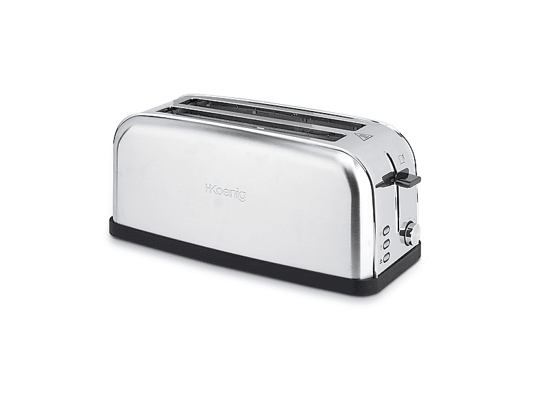 Tostapane H.KOENIG TOAS28, Potenza 1500 W, Numero di fessure per tostare 2, Livelli tostatura 7 , Sistema sollevamento, Funzione scongelamento, Raccoglitore briciole, Argento