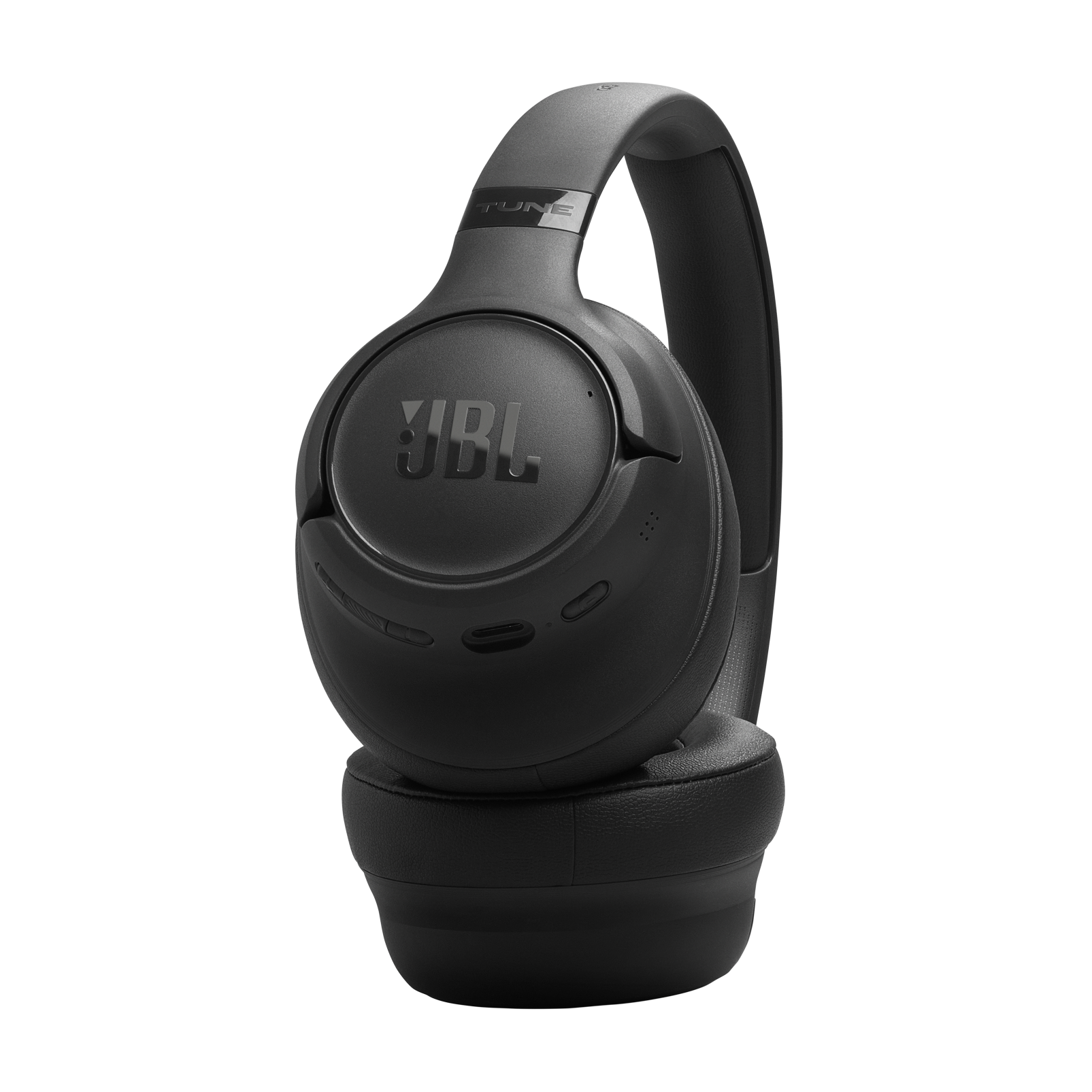 Yastıklı kulaklıkları ve ayarlanabilir kafa bandı ile siyah JBL kulaklık.