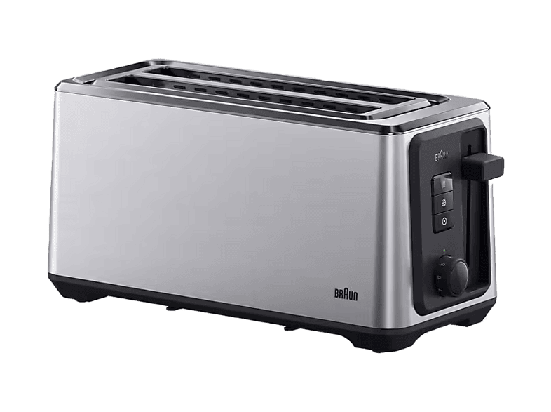 BRAUN Identity 2 Long Slot HT5220 Toaster Edelstahl/Schwarz (1400 W, Schlitze: 2)
