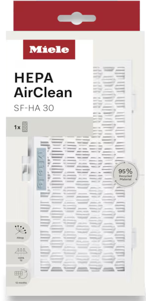 Miele HEPA AirClean SF-HA 30 Staubsaugerfilter aus 95% recyceltem Material.