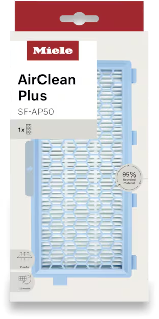 Filtro aspirapolvere Miele AirClean Plus SF-AP50, 95% materiale riciclato.