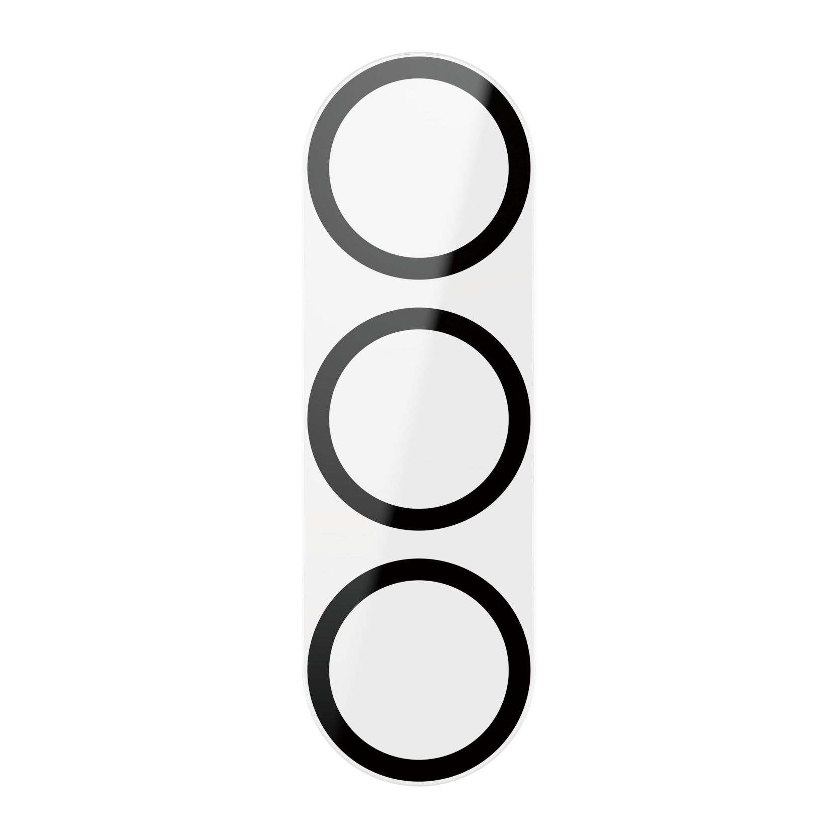 Element pionowy z trzema czarnymi pierścieniami na białym tle.