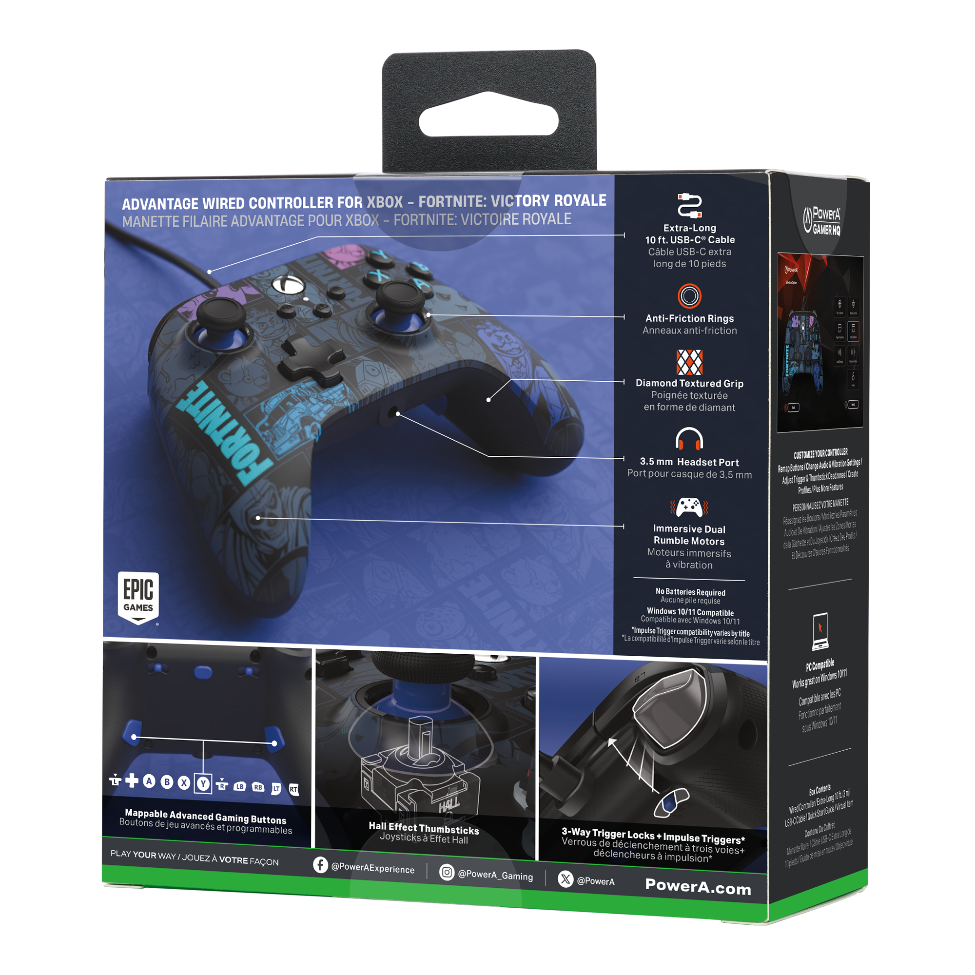 Fortnite-Controller für Xbox mit Fortnite-Design, USB-C-Kabel und vielen Funktionen.