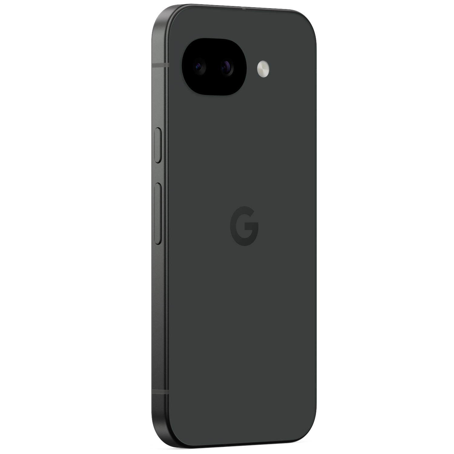 A dark Google Pixel smartphone with two cameras and a flash.