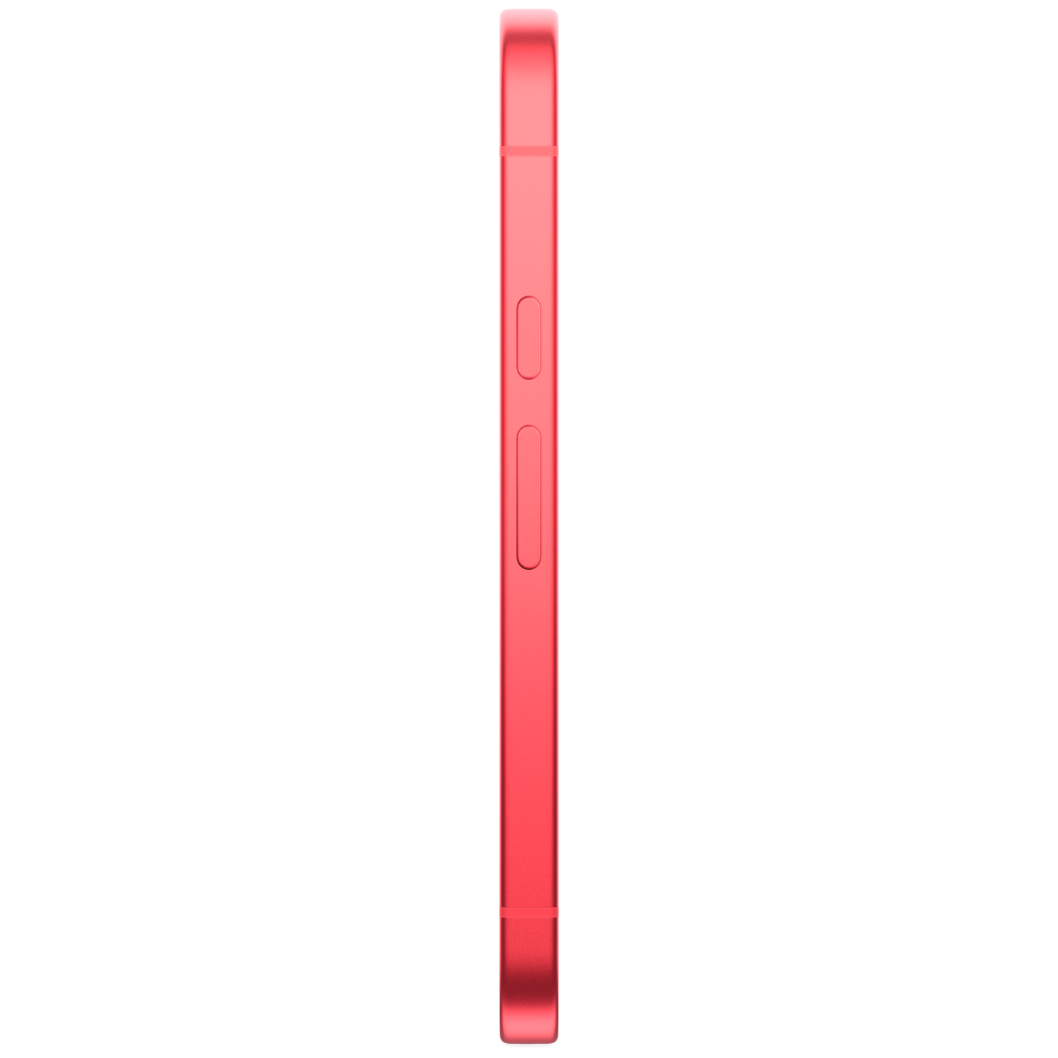 Red smartphone shown in profile on a white background.