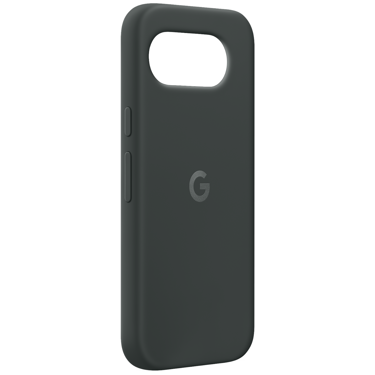 Dark gray phone case with Google logo and camera cutout.