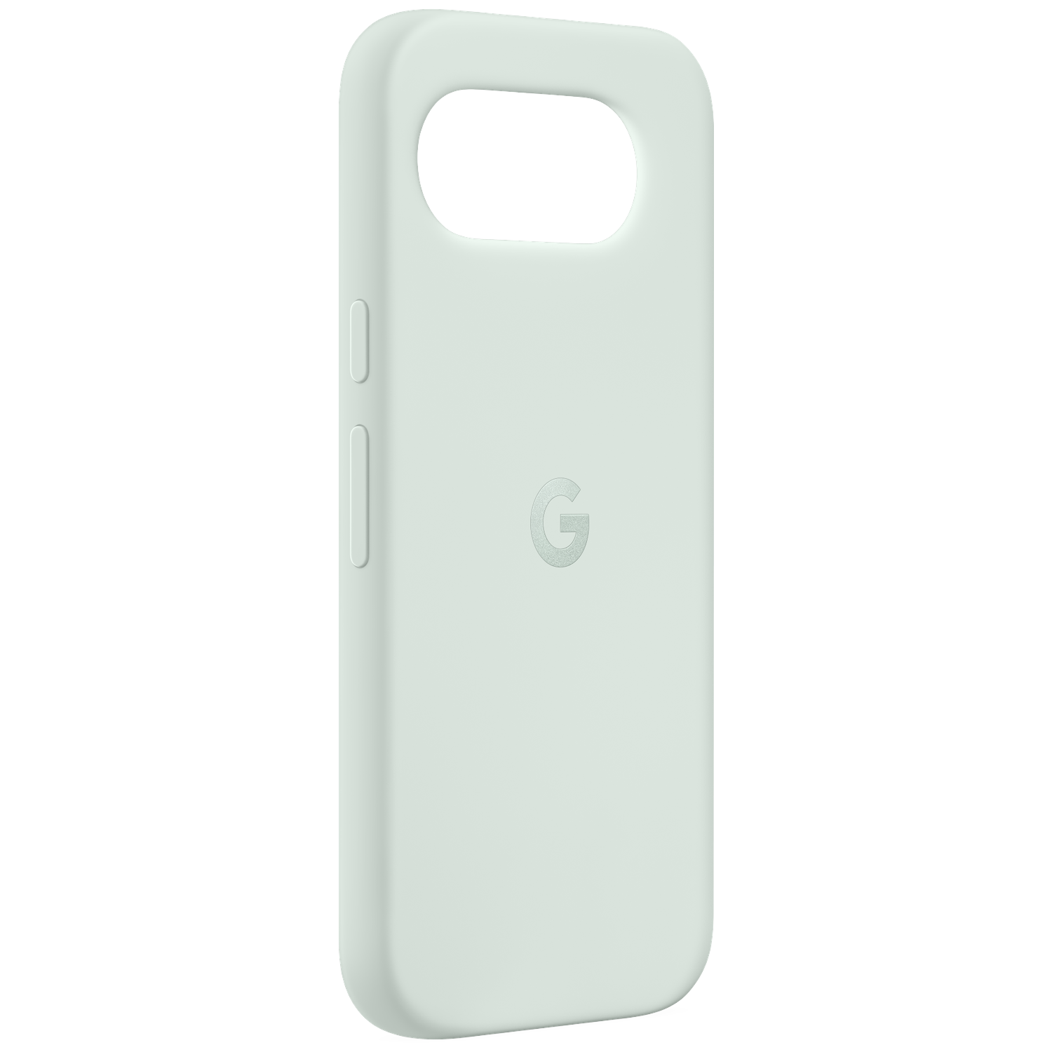 Light mint green phone case with Google logo and camera cutout.