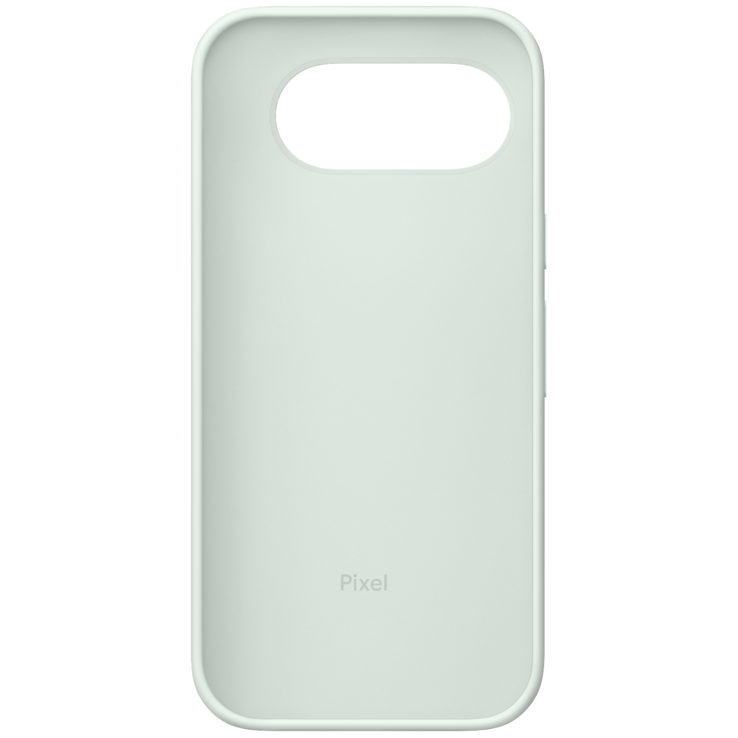 Licht bleekgroene telefoonhoes met camera-uitsparing en Pixel-logo.