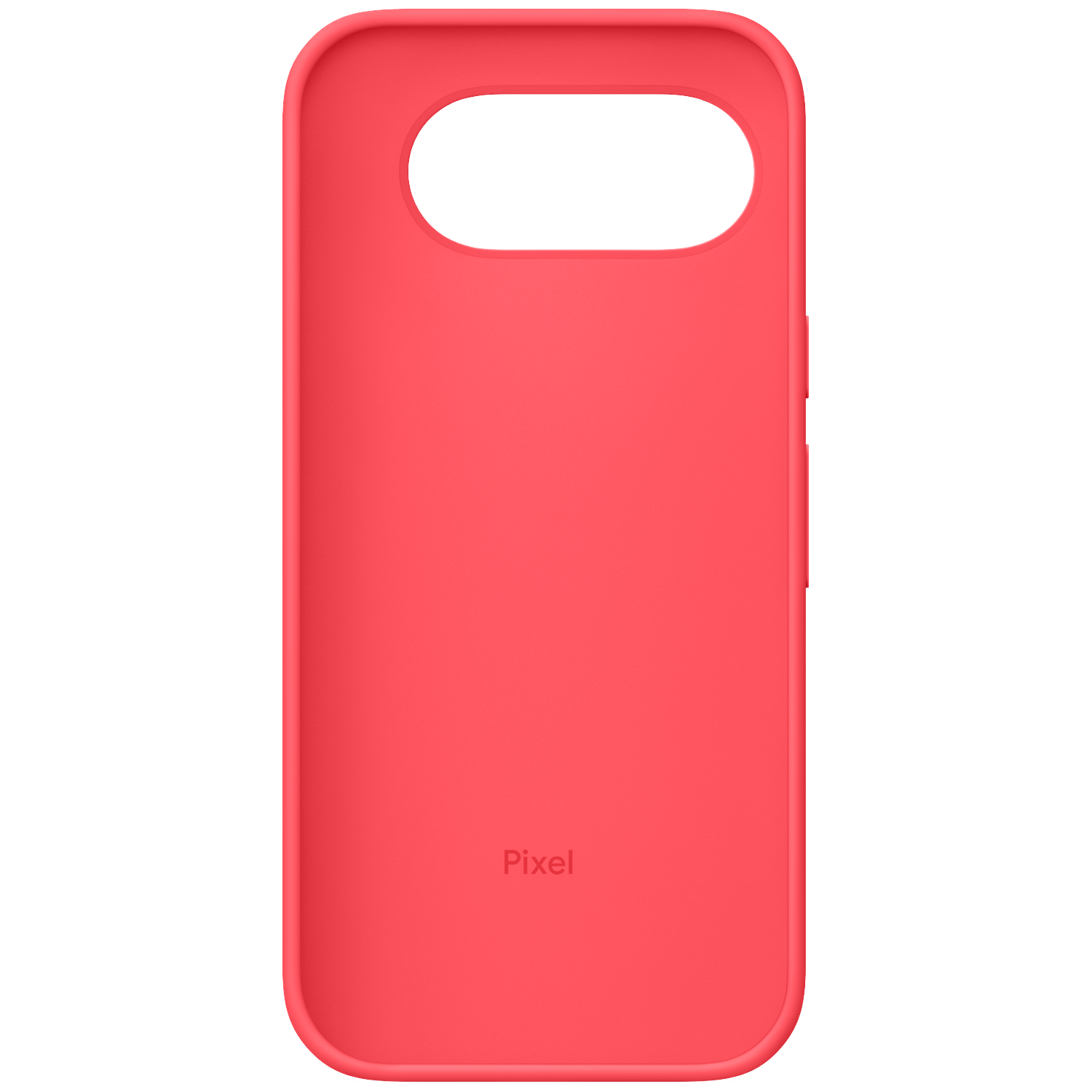 Red phone case with an oval cutout and 