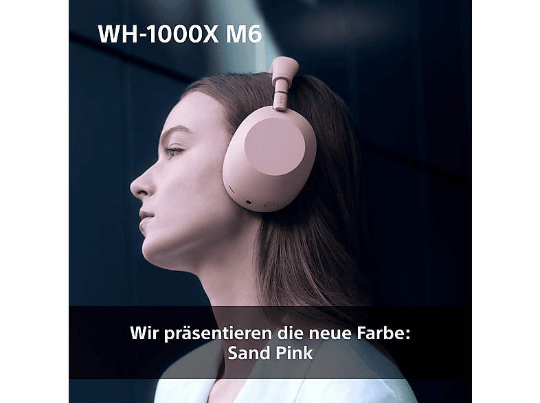 SONY WH-1000XM6 Premium Noise Cancelling Wireless, Over-ear Kopfhörer Bluetooth Sand Pink