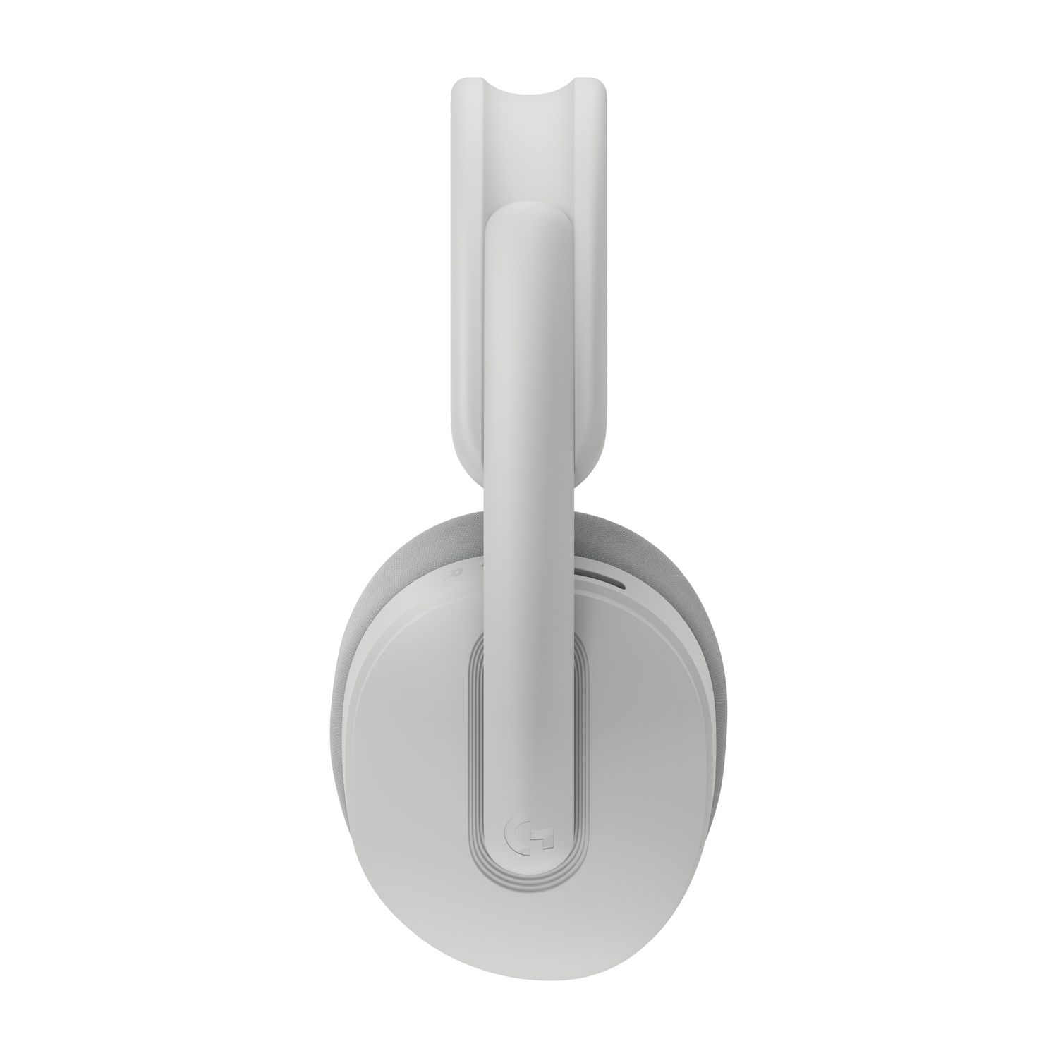 Cuffie wireless bianche con padiglione grigio, logo Logitech.