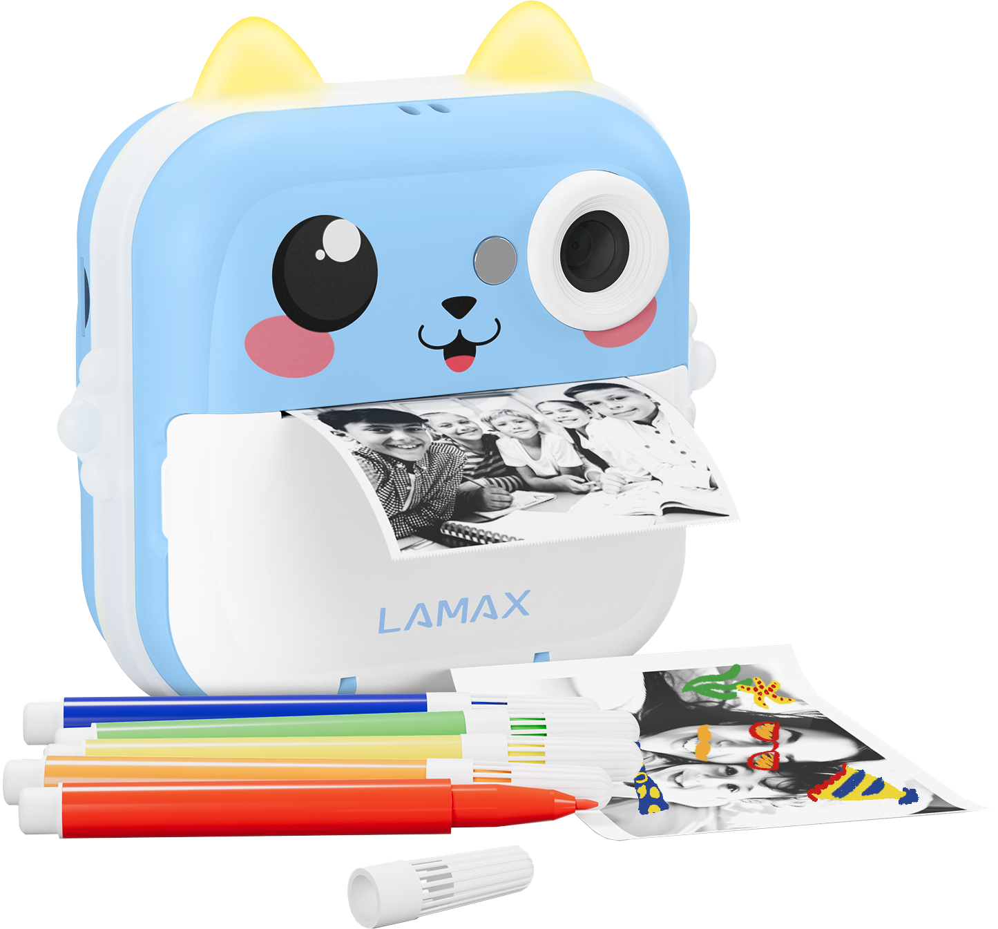 LAMAX InstaKid2 AI Plus Blue Hőpapíros gyerek fényképező Kék