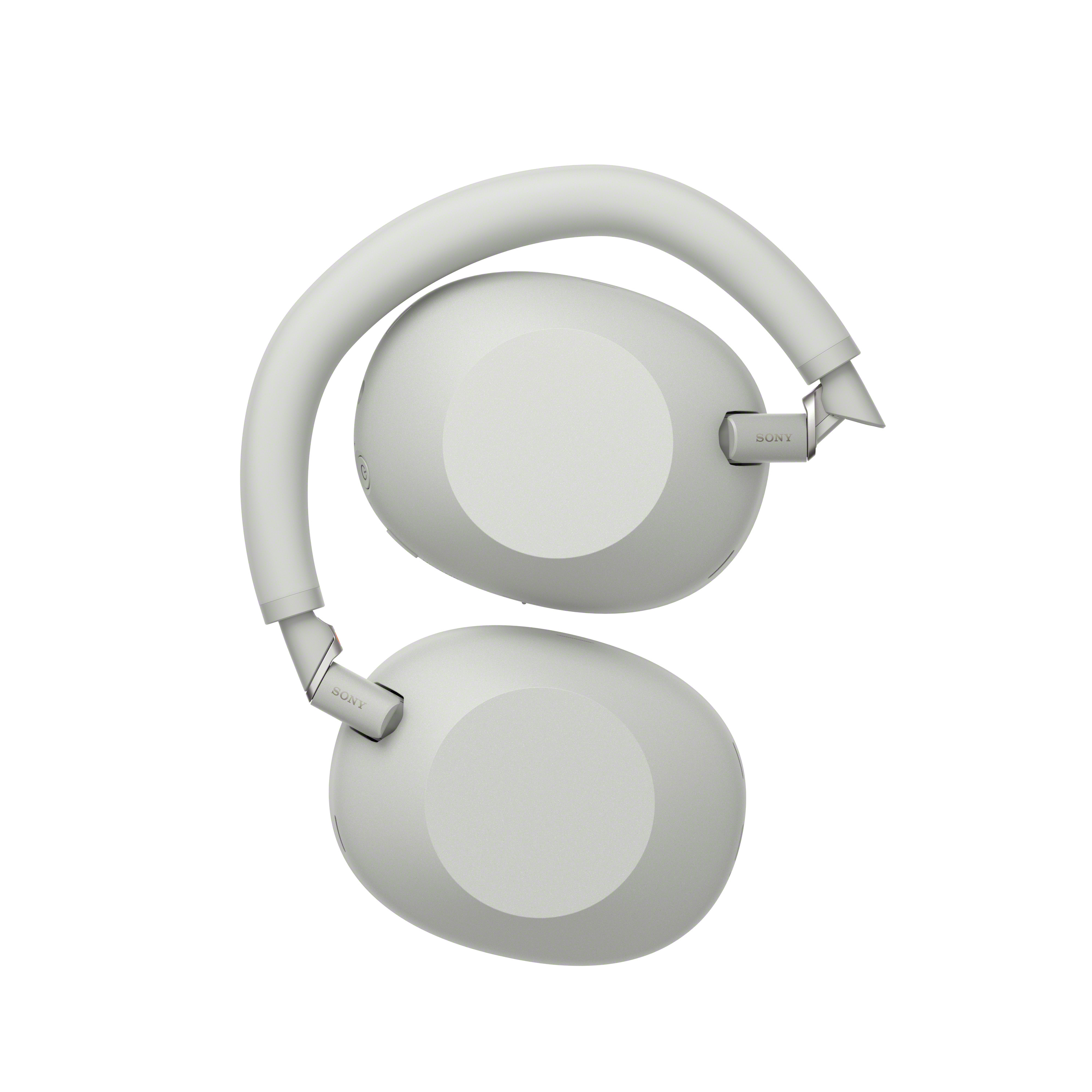 Weiße Over-Ear-Kopfhörer mit silbernen Akzenten und Sony-Logo.