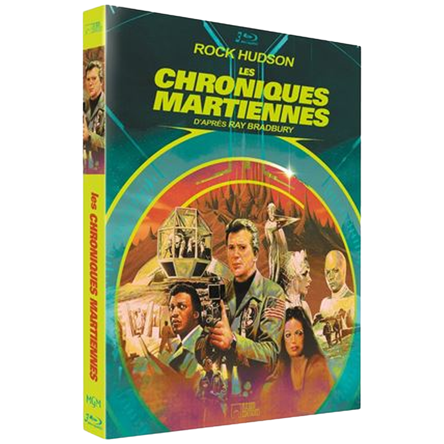 Boîtier DVD avec affiche du film : Rock Hudson dans "Les Chroniques Martiennes".