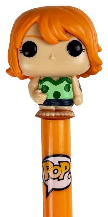 Funko Pop toll narancssárga hajú, türkiz felsőjű figurával.