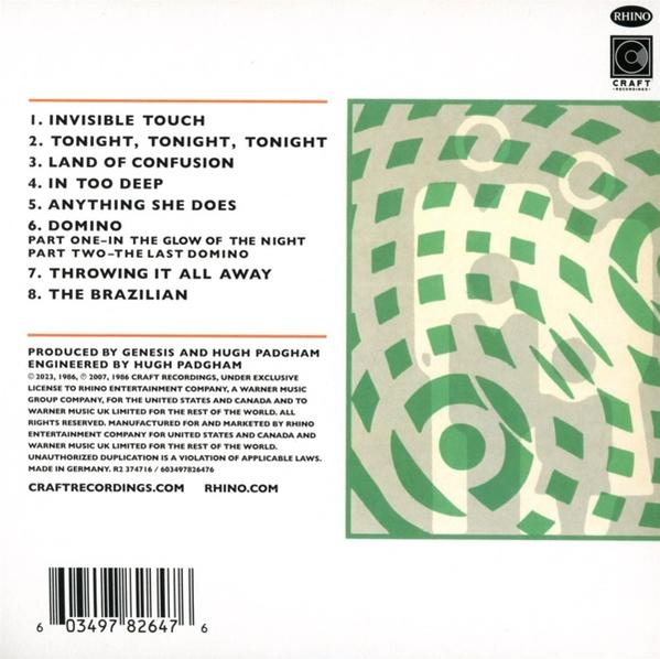 CD-Rückseite mit Songliste und grafischem Muster. Rhino & Craft Logos.