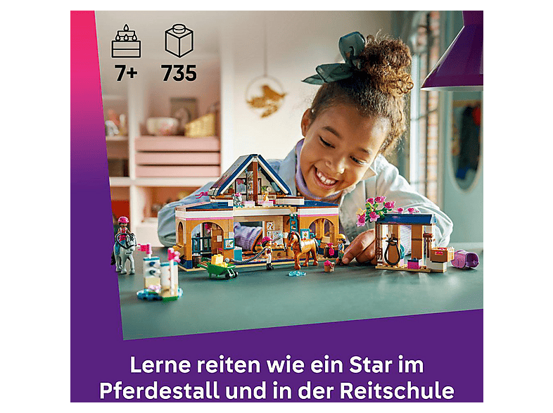 LEGO Friends 42688 Pferdestall und Reitschule Bausatz, Mehrfarbig
