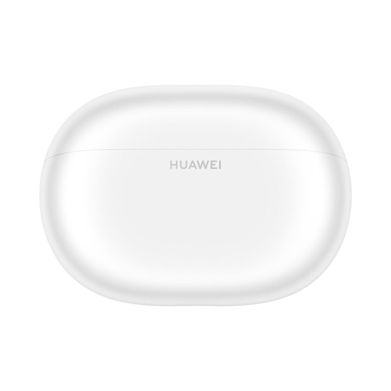 Fehér Huawei fülhallgató tok fehér háttéren.