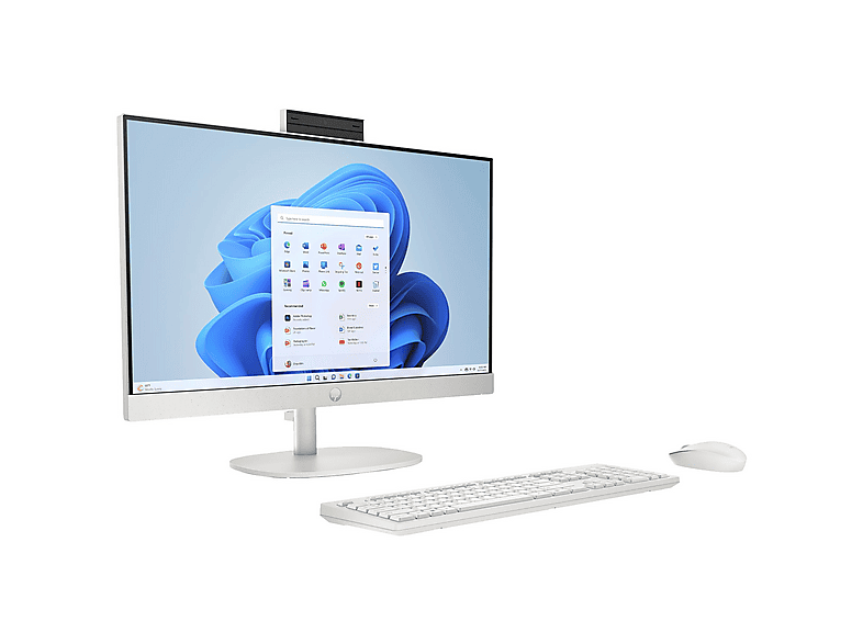 HP&nbsp;AiO 24-cr0312nw Ryzen 5 7520 23.8" FHD IPS 250nits AG 16GB DDR5 SSD512 Radeon 610M Cam720p kB+Mouse Win11 Shell White 2Y – zdjęcie 2