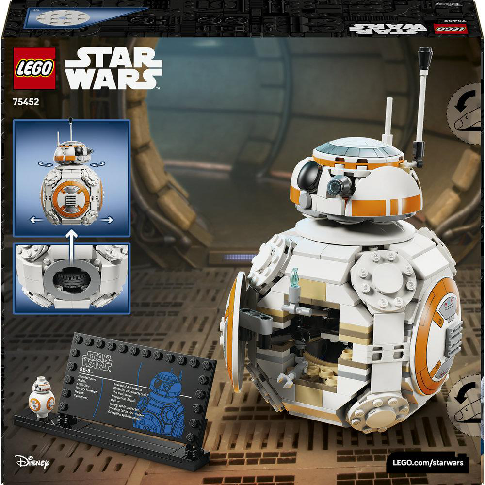 LEGO Star Wars BB-8 Set mit einem detaillierten Modell und Informationen.