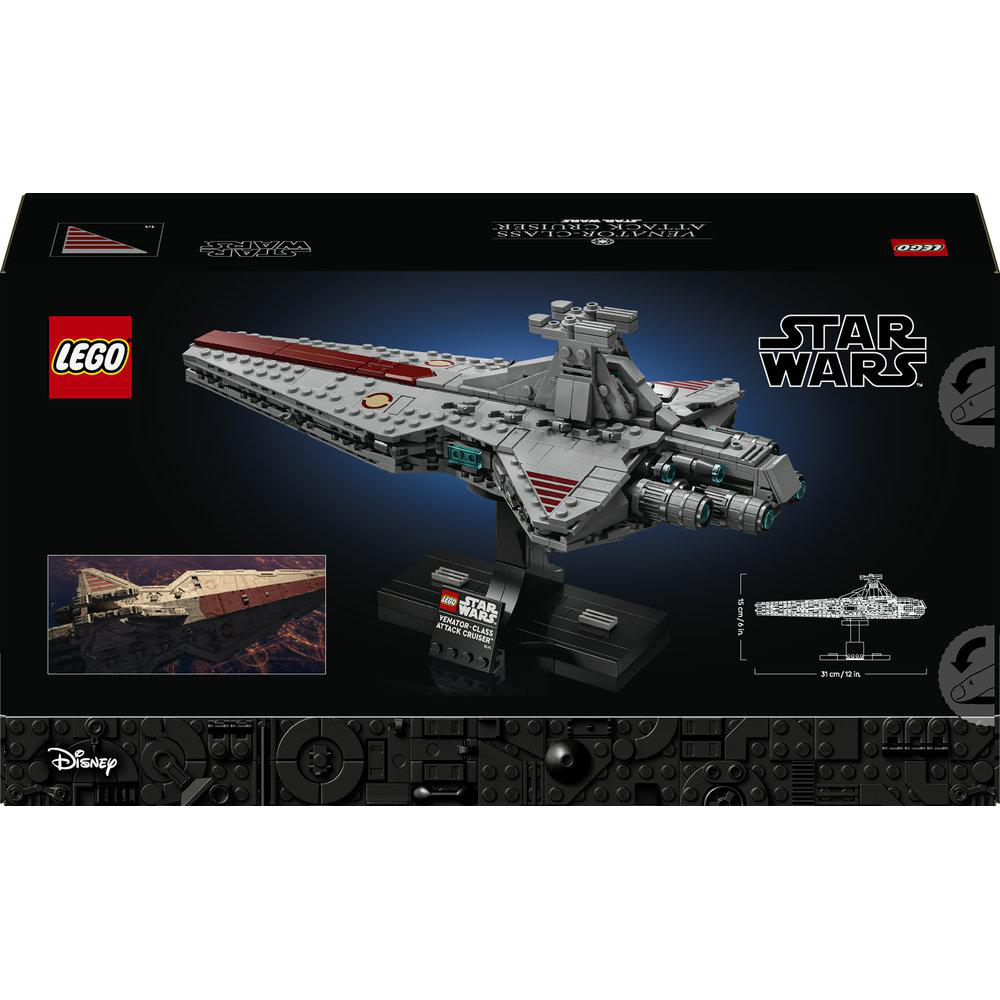 LEGO Star Wars Venator-Klasse Angriffskreuzer-Set auf schwarzem Karton.
