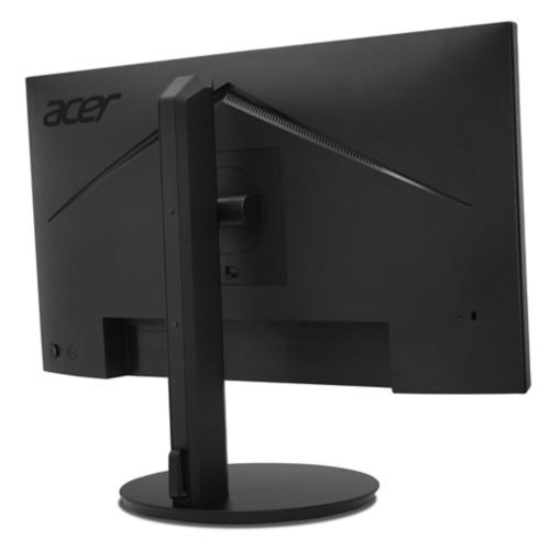 Rear view of a black Acer monitor with an adjustable stand.