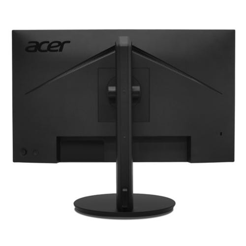 Back view of a black Acer monitor with stand and cable management.