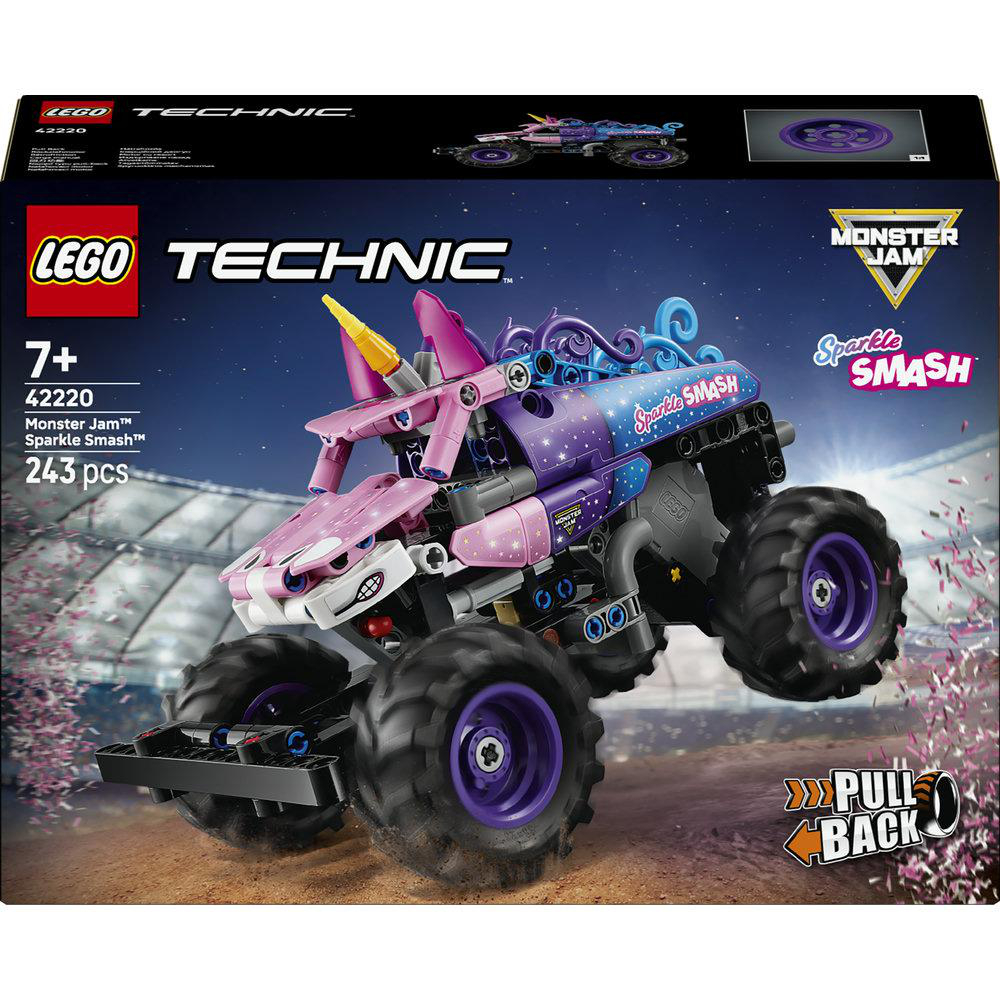 LEGO Technic Monster Truck 'Sparkle Smash', lila/pink, 243 Teile.