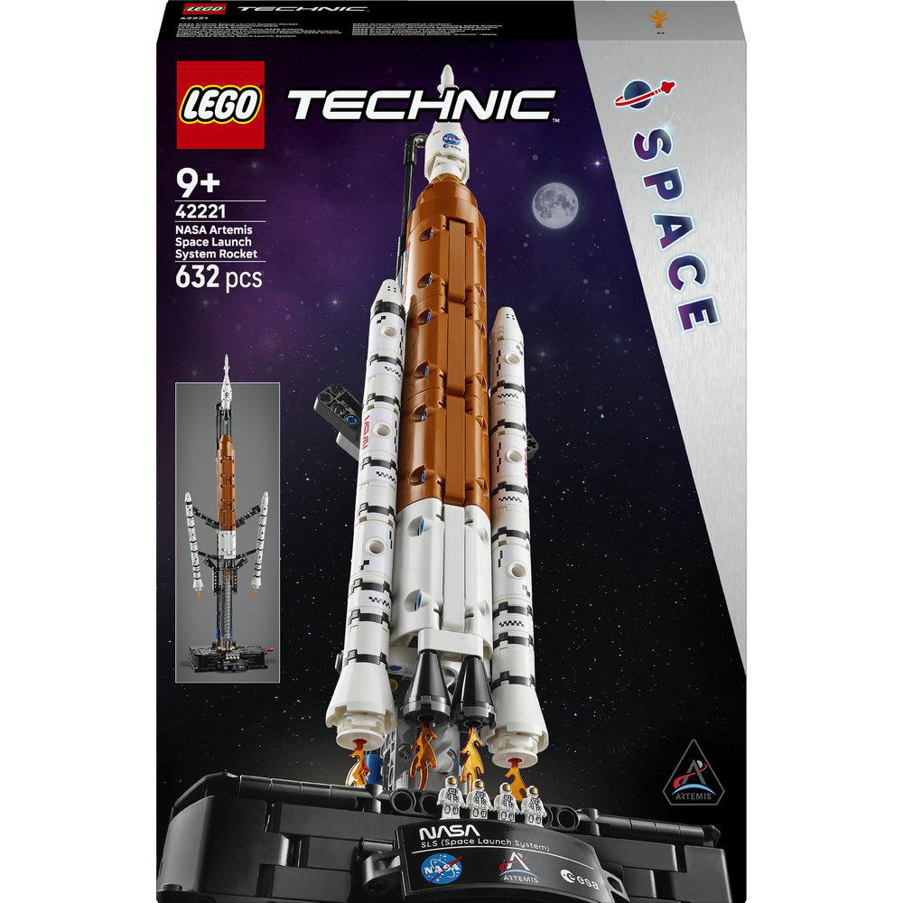 LEGO Technic NASA Artemis Rakete, 632 Teile, mit Weltraumhintergrund.