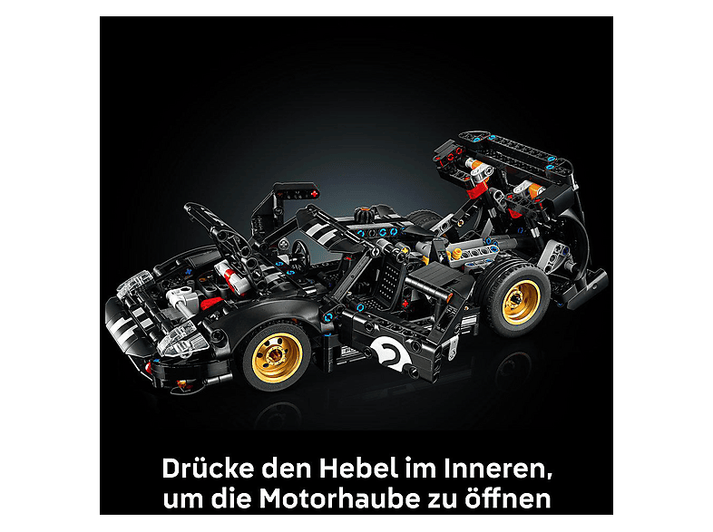 Lego Technic 42223 1966 Ford GT40 MKII Rennwagen Bausatz, Schwarz — Foto 3 von 5