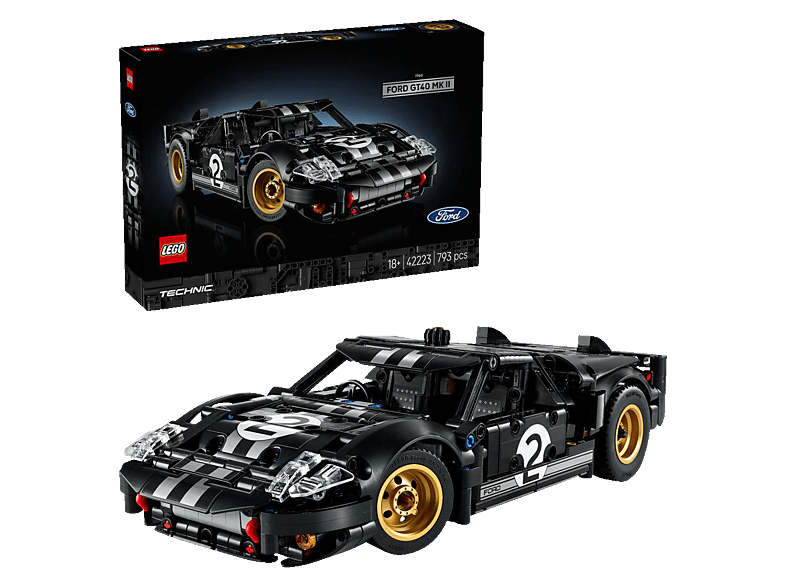 Lego Technic 42223 1966 Ford GT40 MKII Rennwagen Bausatz, Schwarz