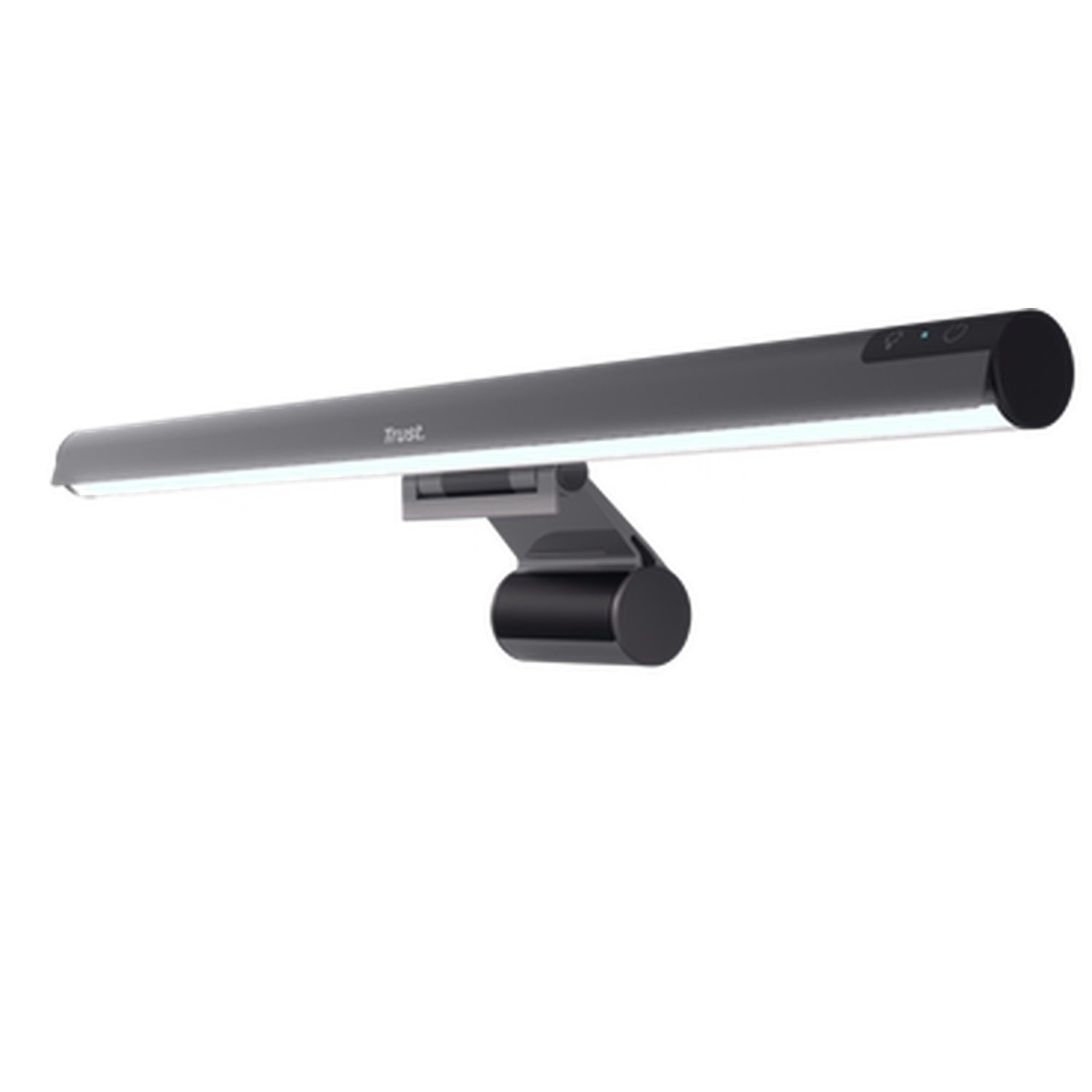 A dark, adjustable desk lamp with a metal arm and LED light.