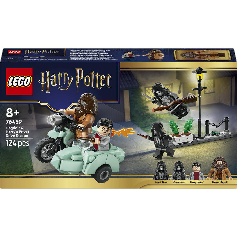 LEGO Harry Potter Set mit Hagrid auf Motorrad mit Beiwagen und Harry.