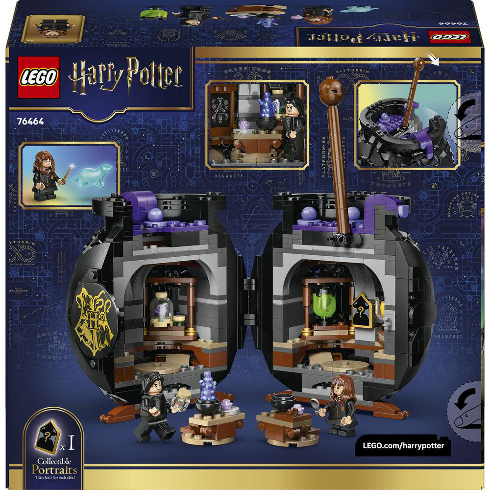LEGO Harry Potter Set zeigt ein tragbares Spielset im Hogwarts-Stil mit Minifiguren.
