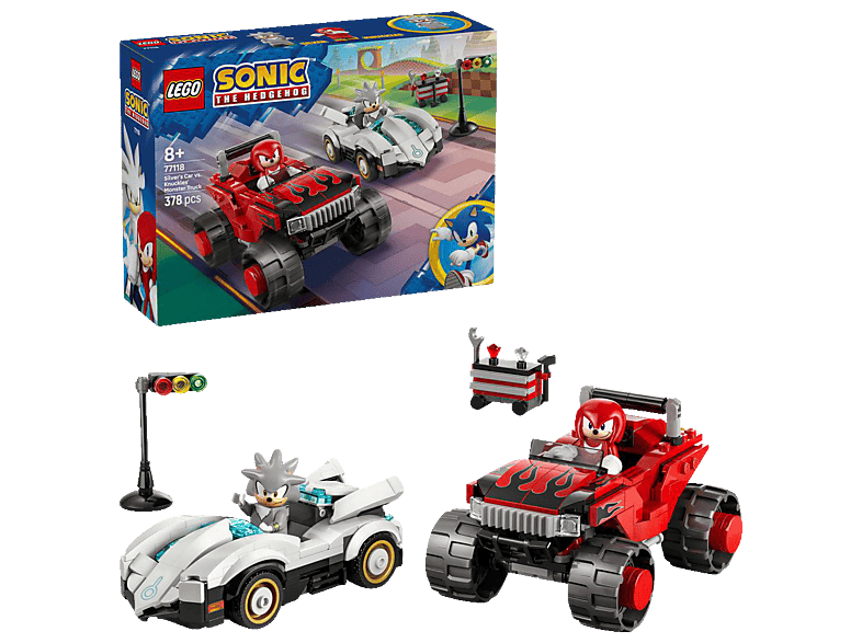 Lego Sonic 77118 Silvers Auto vs. Knuckles' Monstertruck Bausatz, Mehrfarbig