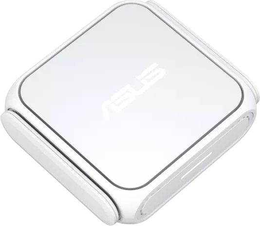 Un routeur blanc et carré avec le logo ASUS.